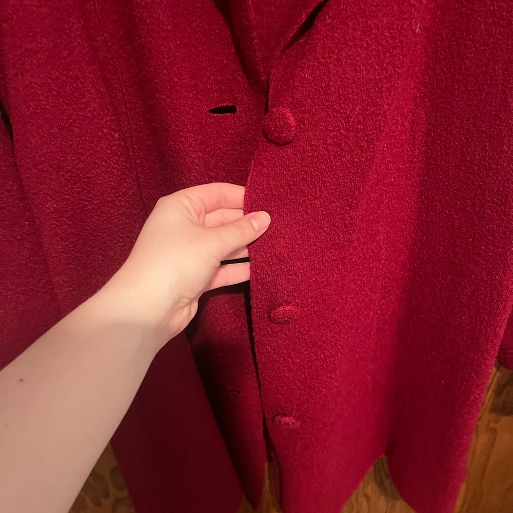 Red Button-Up Cardigan - Picture 2 of 3